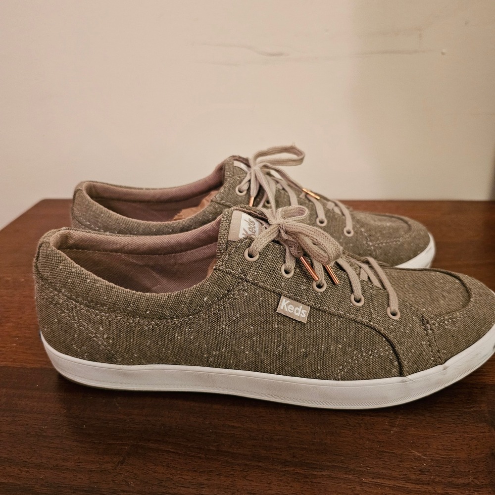Keds Jump Kick Olive Green Canvas Sneakers Dream Foam Memory WF62203 Womens 10 - Picture 5 of 11